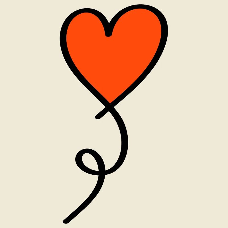 Heart on a thread two-tone