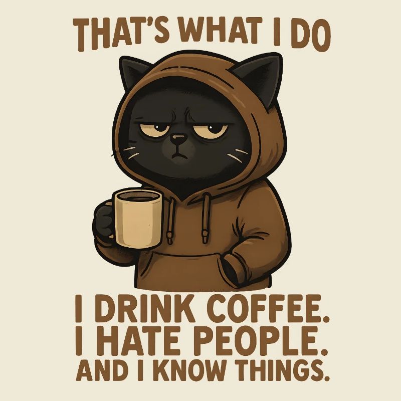 C’est ce que je fais, je bois du café, je déteste les gens