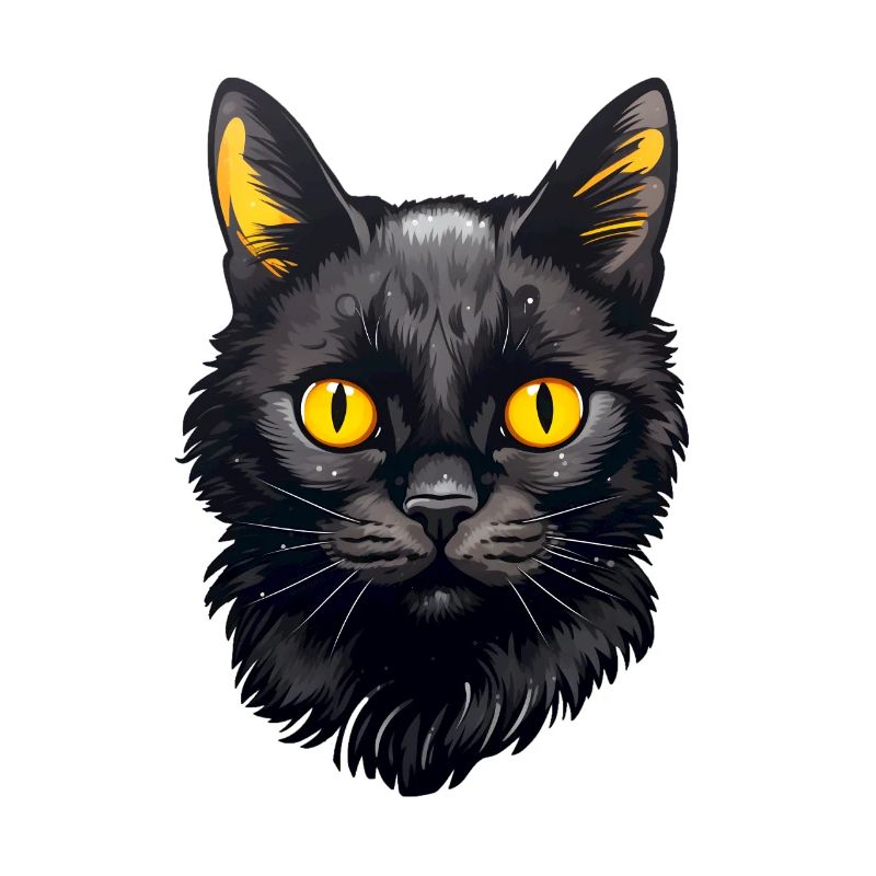 Visage de chat noir