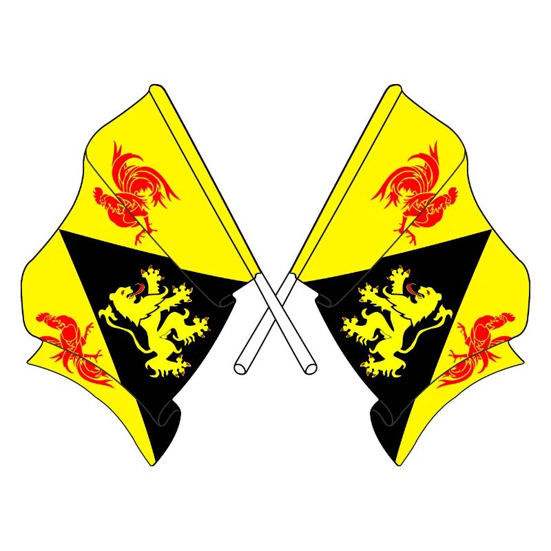Two flags Walloon Brabant Belgium