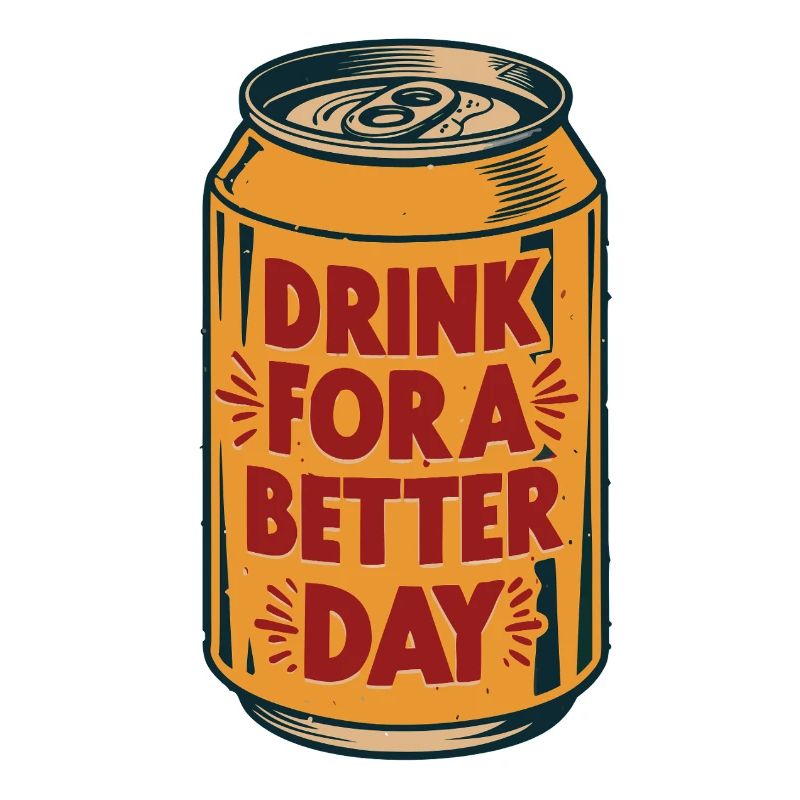 Optimistic thirst quencher drink can saying
