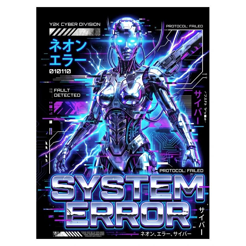 System Error Neon Cyborg