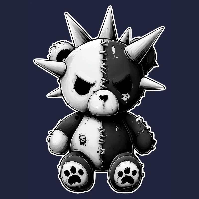 Split Skull Plush Bear Punk