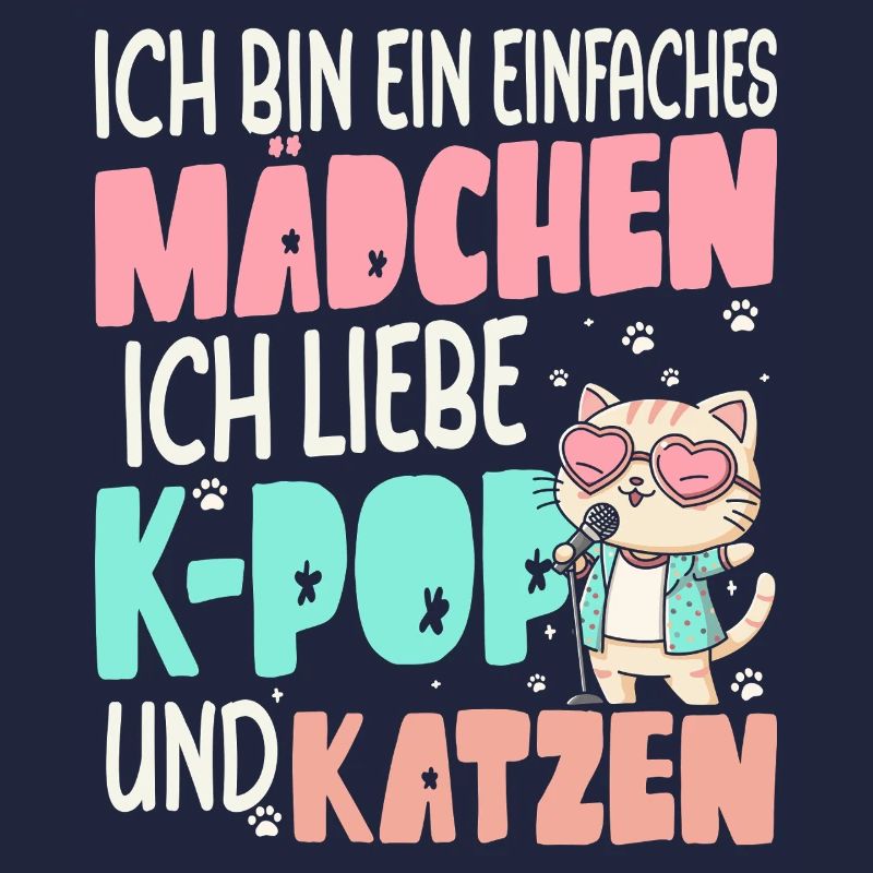 Ich Liebe K-Pop Und Katzen Einfaches Mädchen