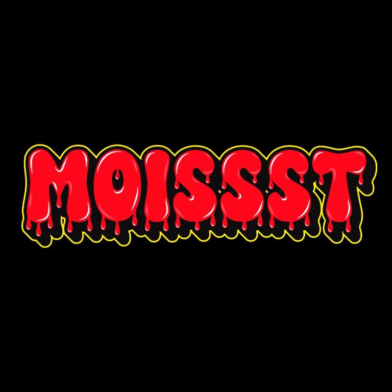 Moist Red Dripping Text