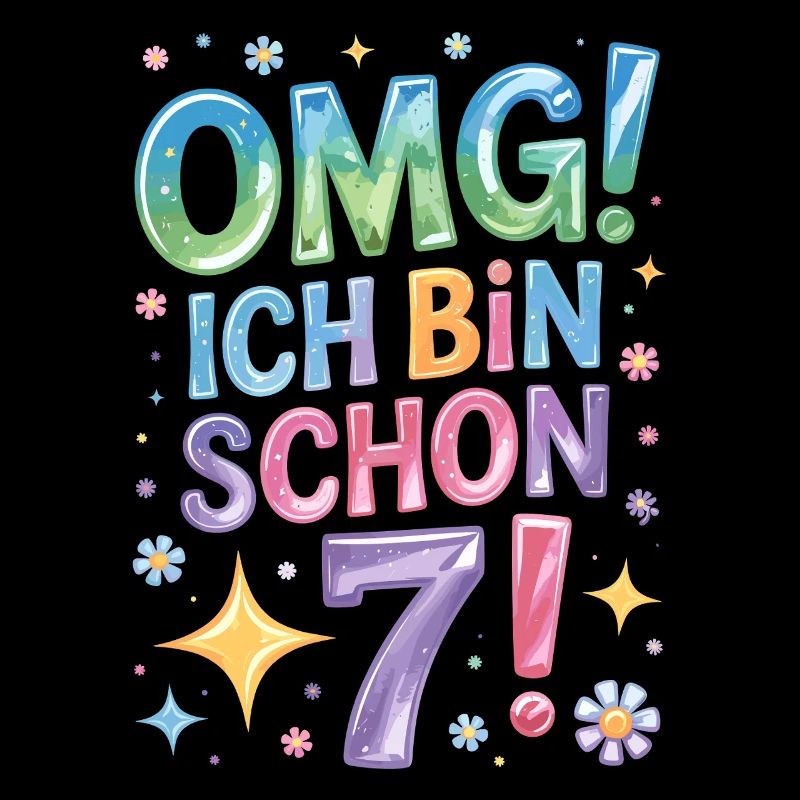 7. Geburtstag Mädchen OMG Ich Bin Schon 7 Jahre