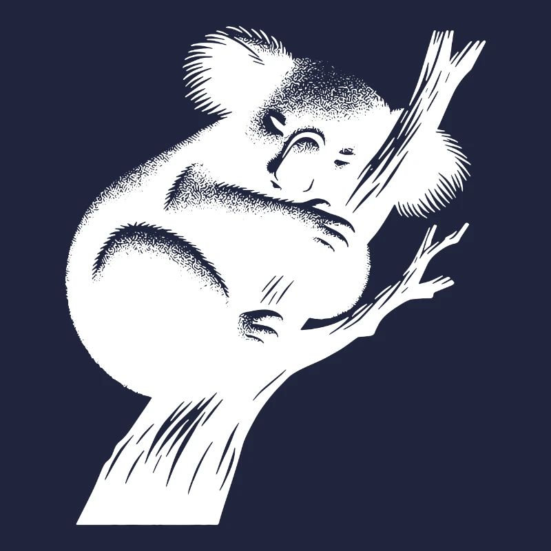 Koala mignon endormi sur un arbre
