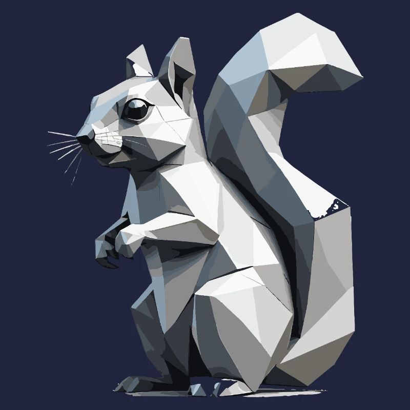 Squirrel - Cute Low Polygon Design