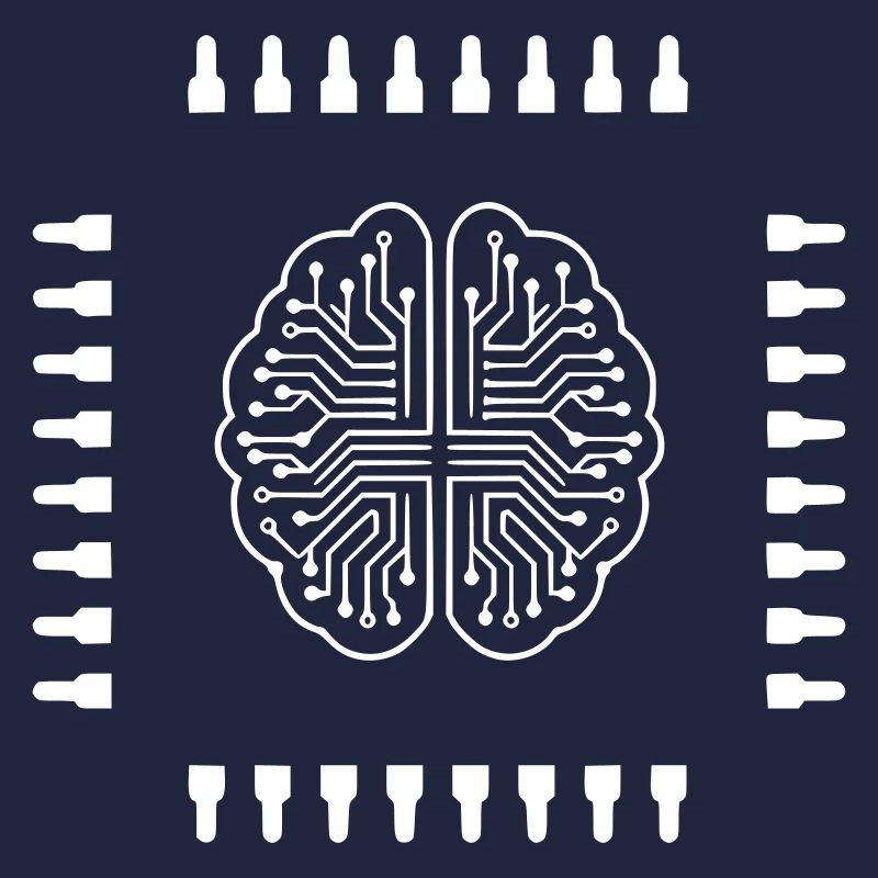 AI Brain Chip Processor Tech Vector