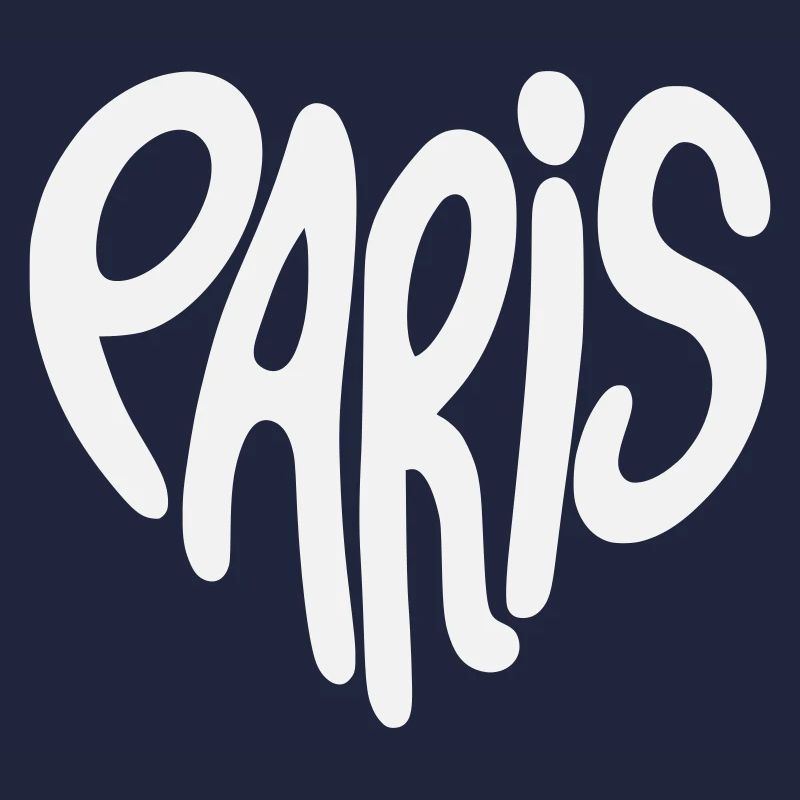 Paris Graffiti Script Logo Heart Shaped