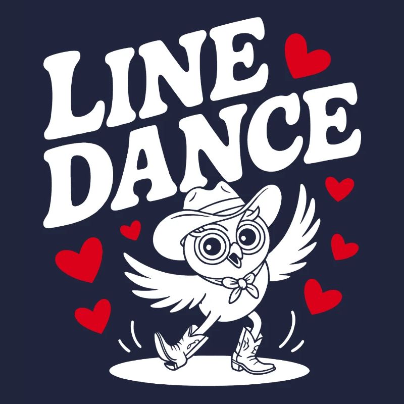 Line Dance Eule lustige Eule mit Stetson und Boots