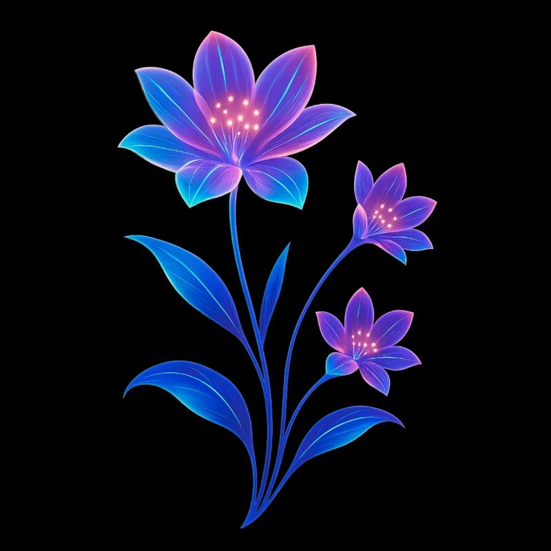 Conception de fleur cosmique luminescente