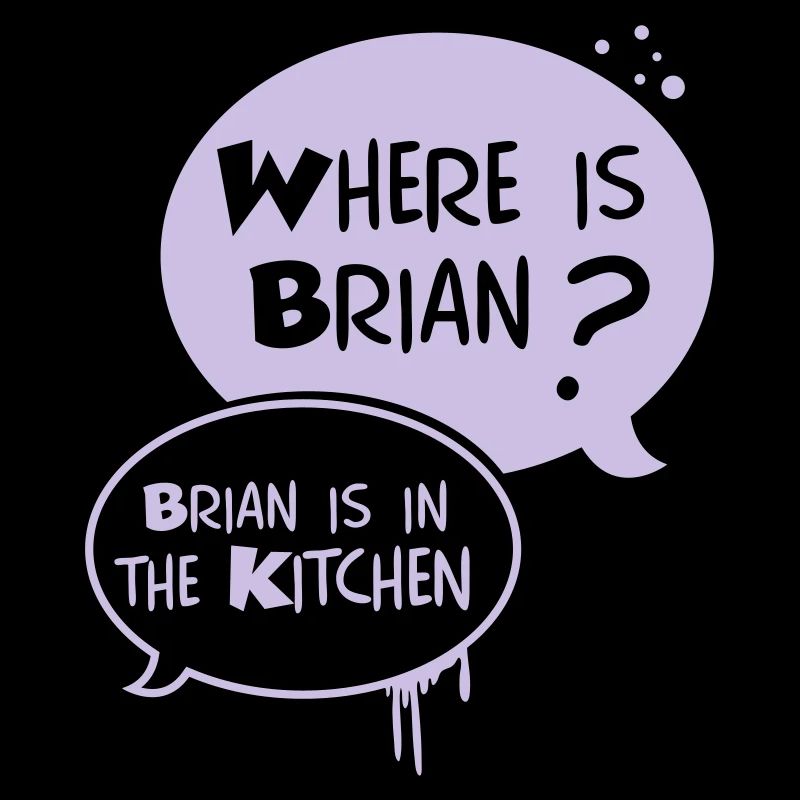where is Brian ?, Brian is in the kitchen
