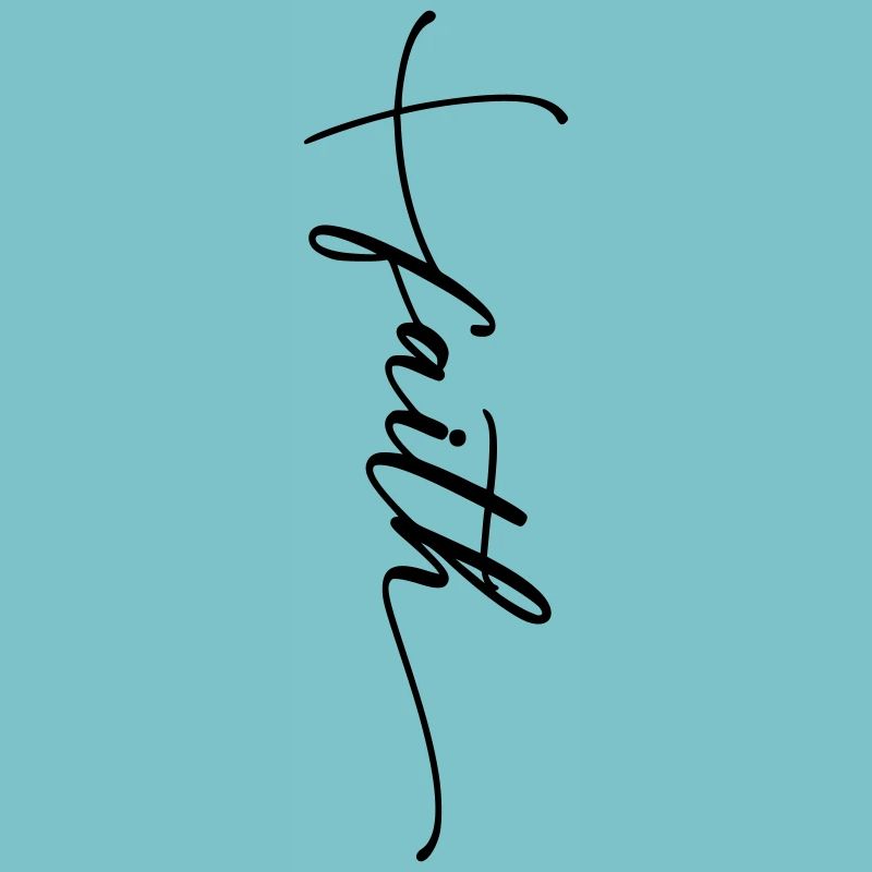 Croix de foi cursive