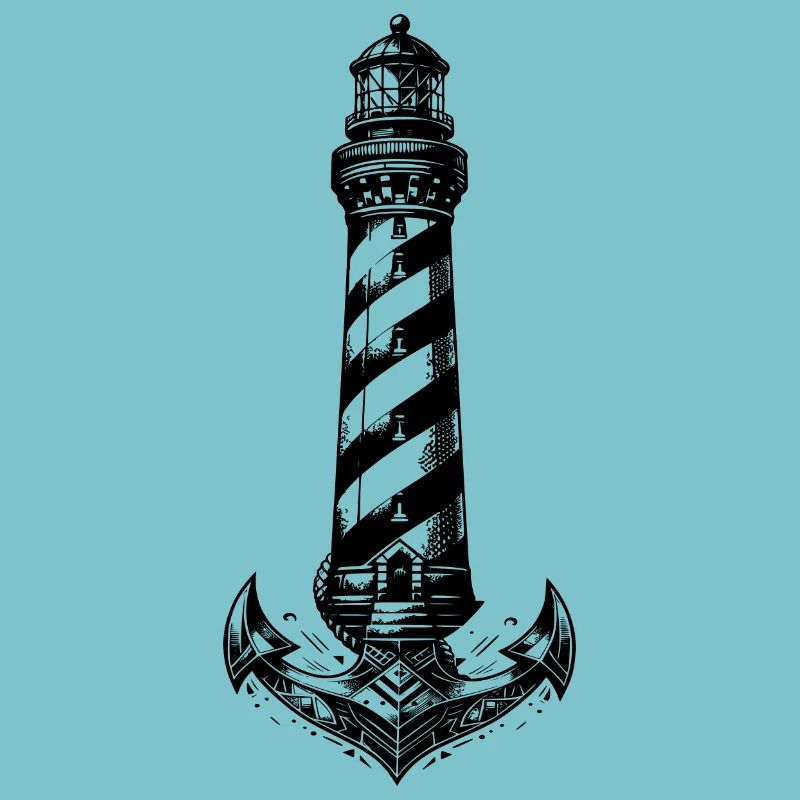 Conception d’ancre de phare côtier à rayures obliques