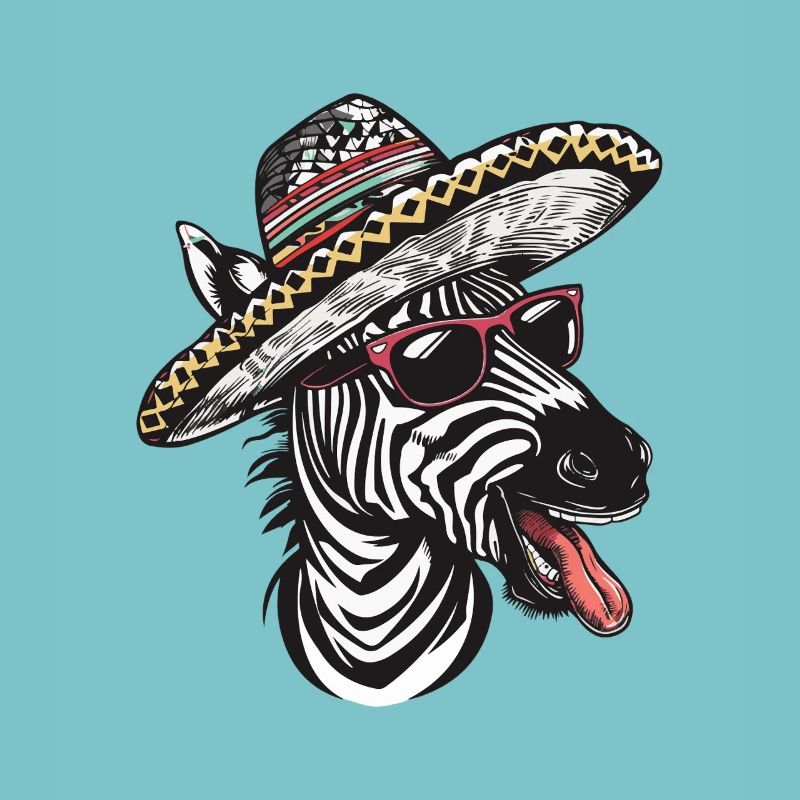 Zebra Comic Lustig Sombrero