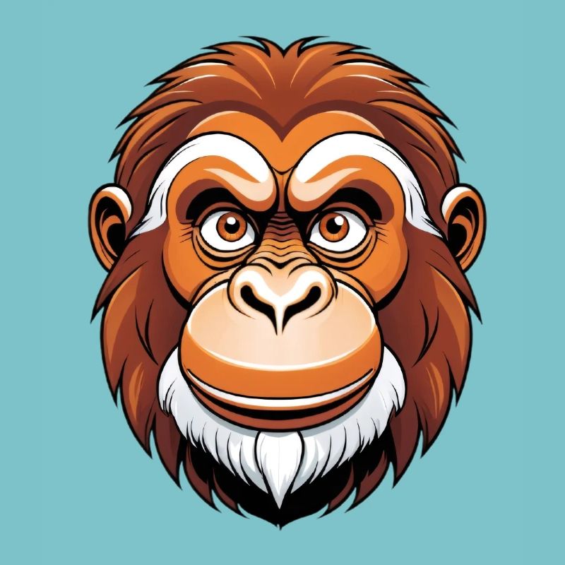 Portrait graphique de singe dans des tons chauds