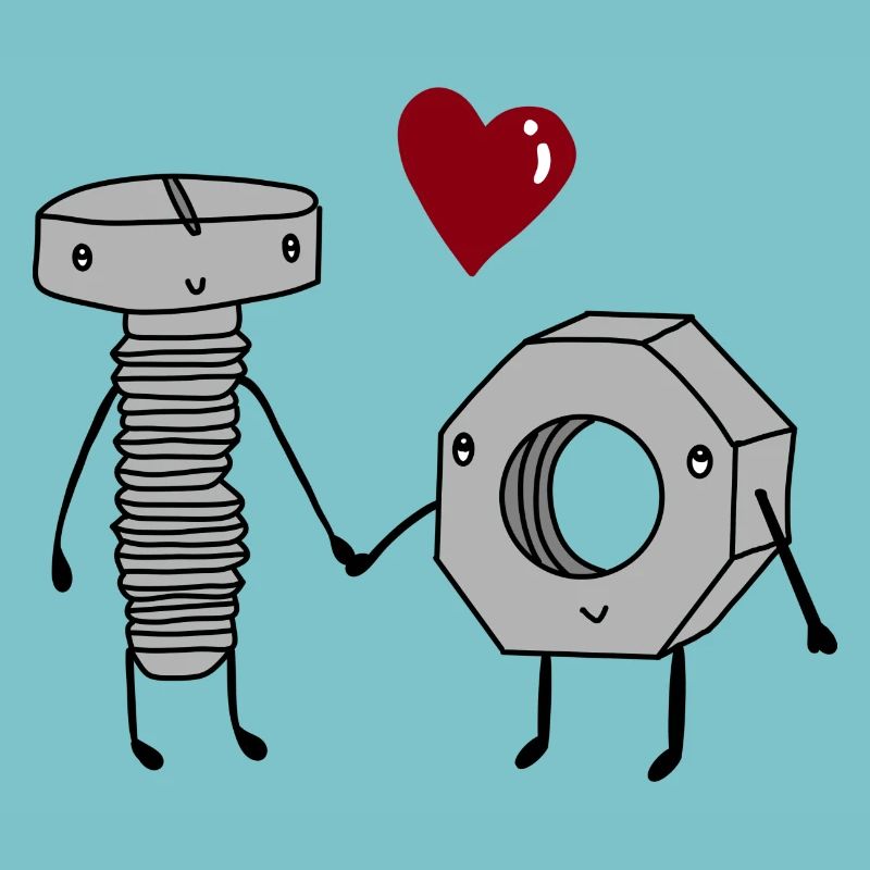 Schraube und Mutter in love