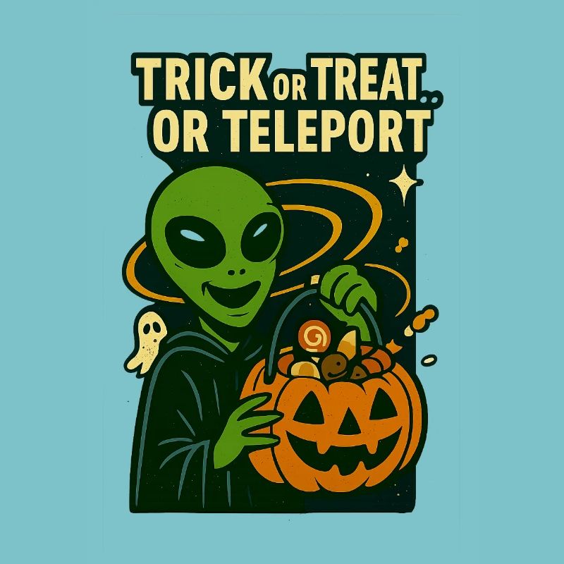 Alien Halloween T-Shirt – Süßes oder Saures... oder...