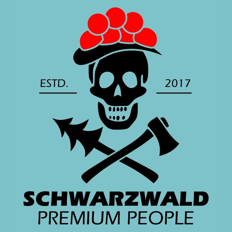Black Forest Skull Bollenhut - Premium Design