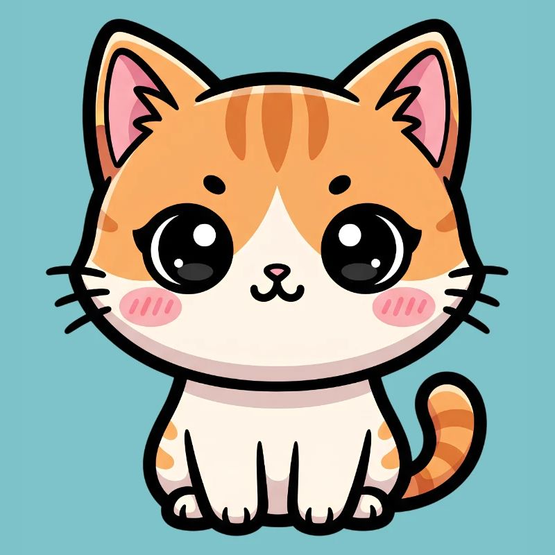 Chibi Tabby Kitten Tee Art