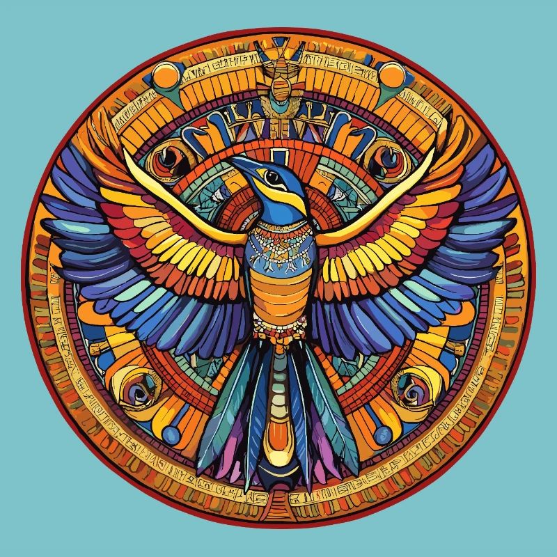 Éventail de feu Phoenix Mandala