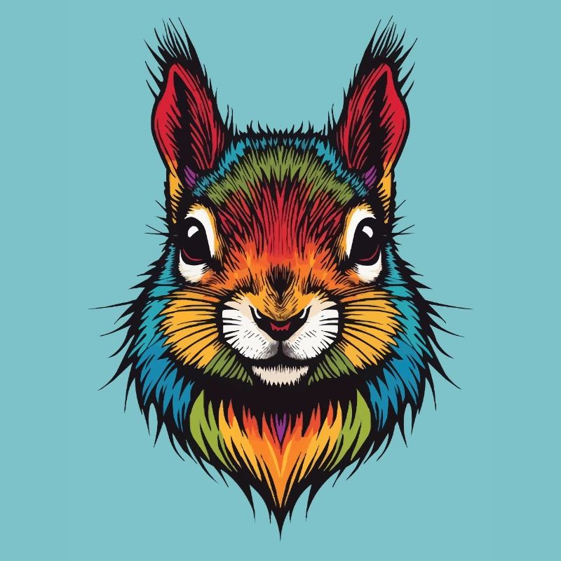 Buntes Eichhörnchen tierische Farbexplosion