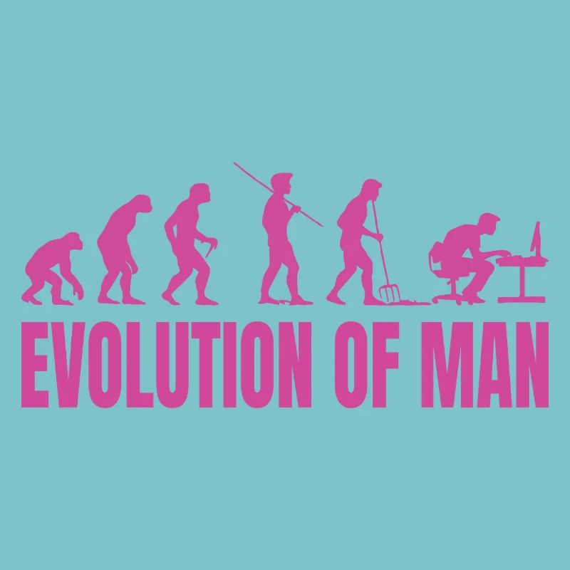 Evolution of Man Programmierer Informatik pink