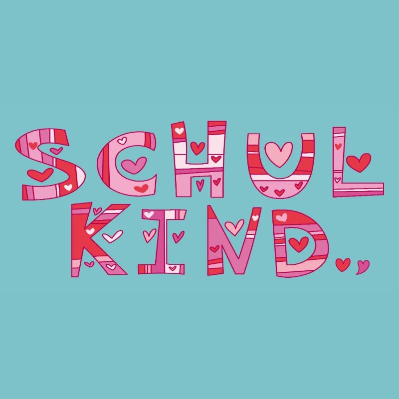 Schulkind mit Herzchen 