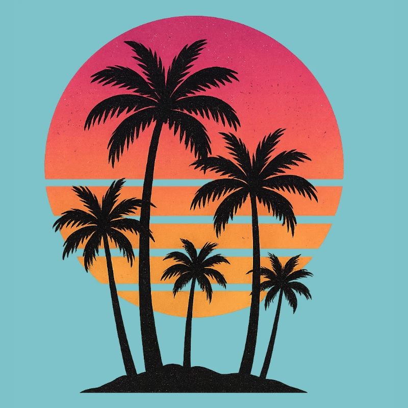 Coucher de soleil palmier