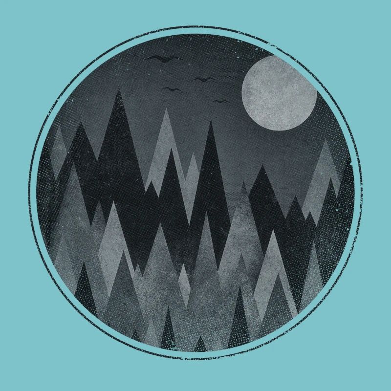 Black & White Triangles Abstract mountains design