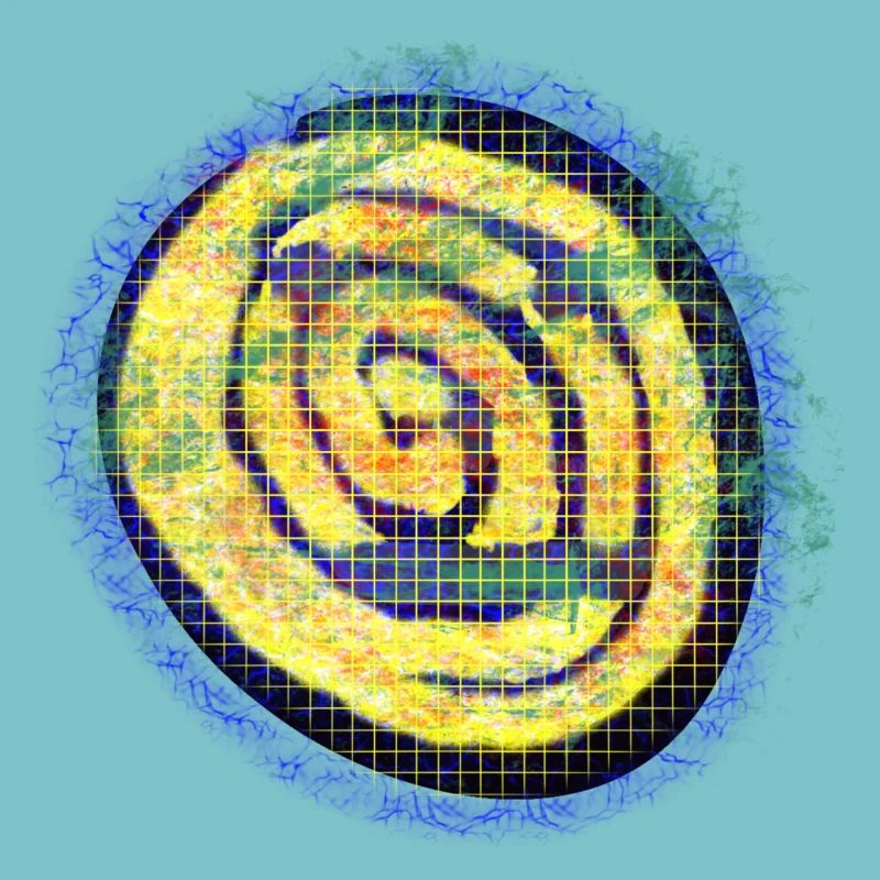 Yellow creative spiral with check pattern