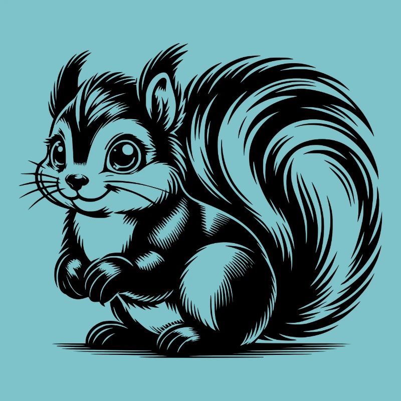 Mignon mignon écureuil Dessin