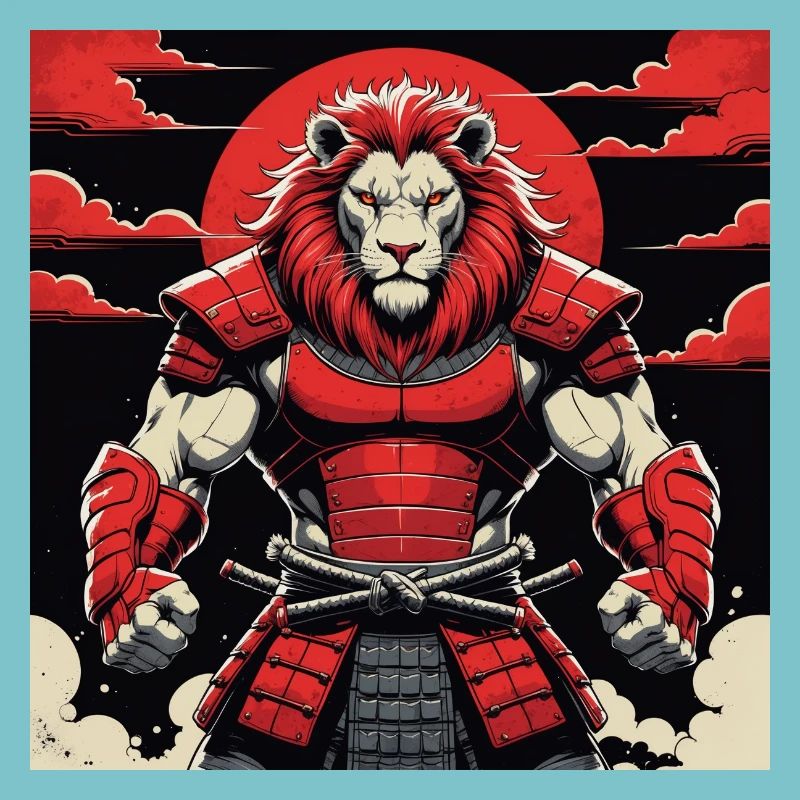 Samurai-Löwen-Krieger