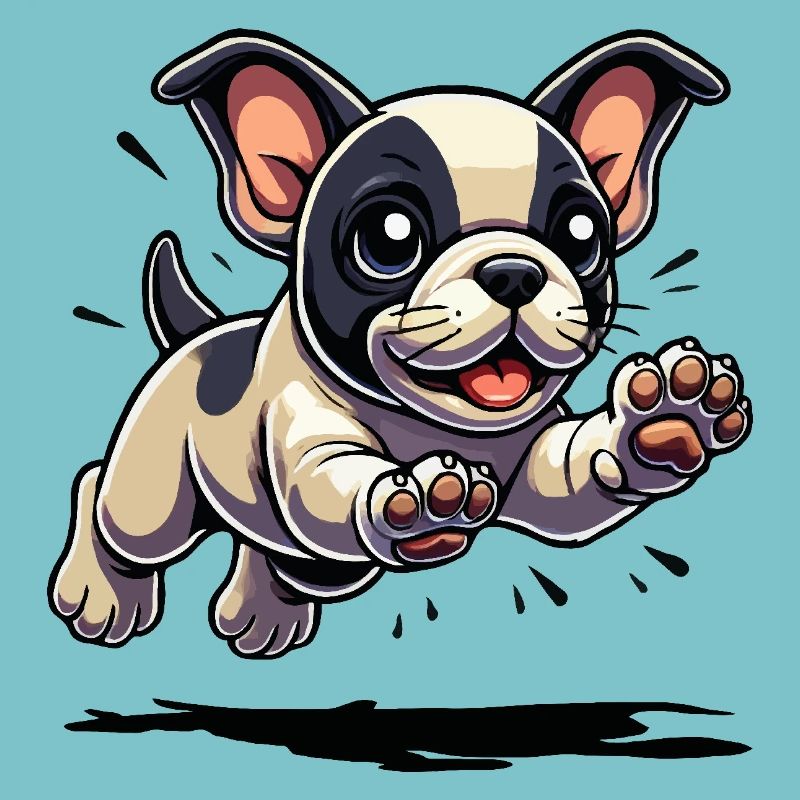 Sauts de chiot bouledogue français