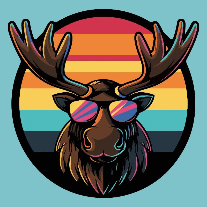 Elch Comic Cool Sommer