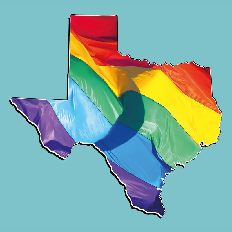 LGBTQ Flag in Texas State Map