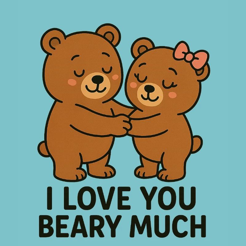 Illustration d’ours aimant avec des coeurs