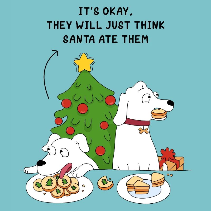 Chiens et biscuits de Noël