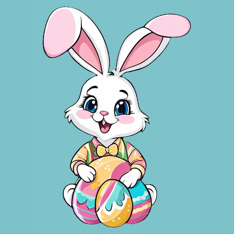 Easter bunny with Easter eggs