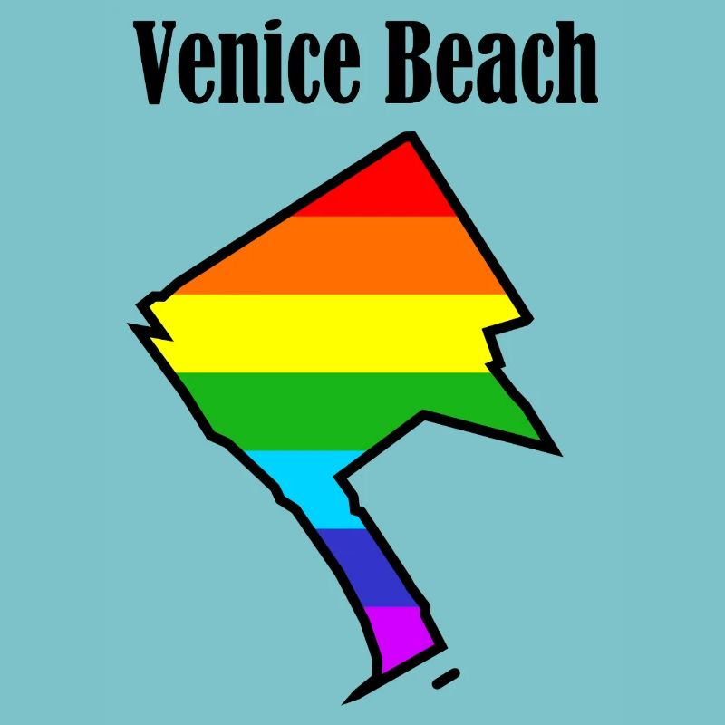 Venice Beach L.A. rainbow