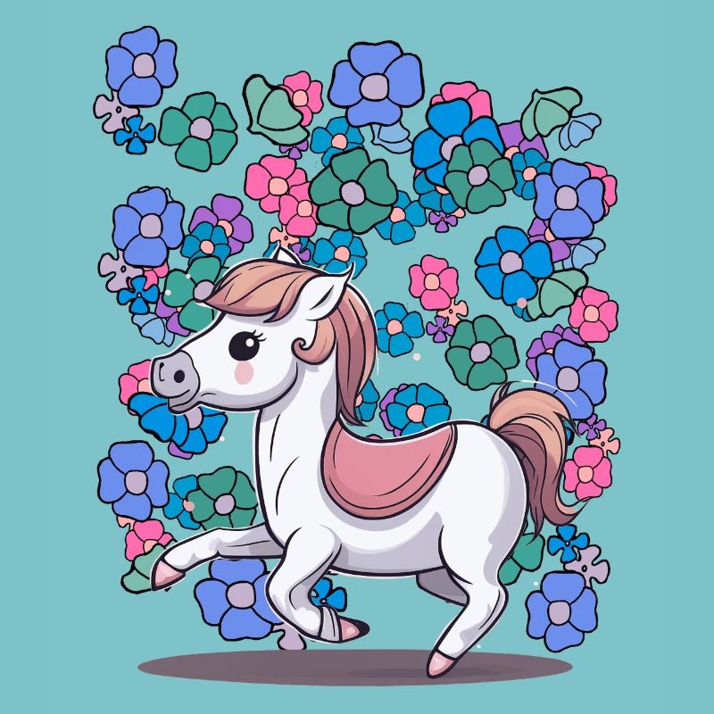 Baby Pony Pferd Pferde Kinder Kind Blumen