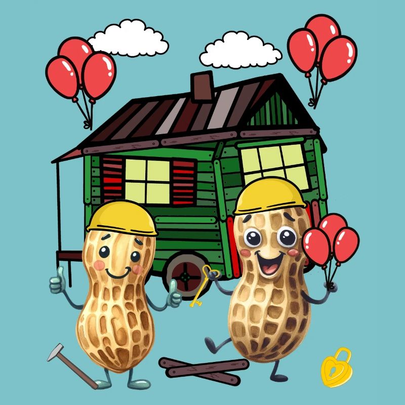 Peanuts Constructeur de maison Constructeur Remorque de construction Maison propre Maison