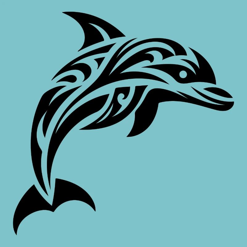 Springender süßer Tattoo Delfin