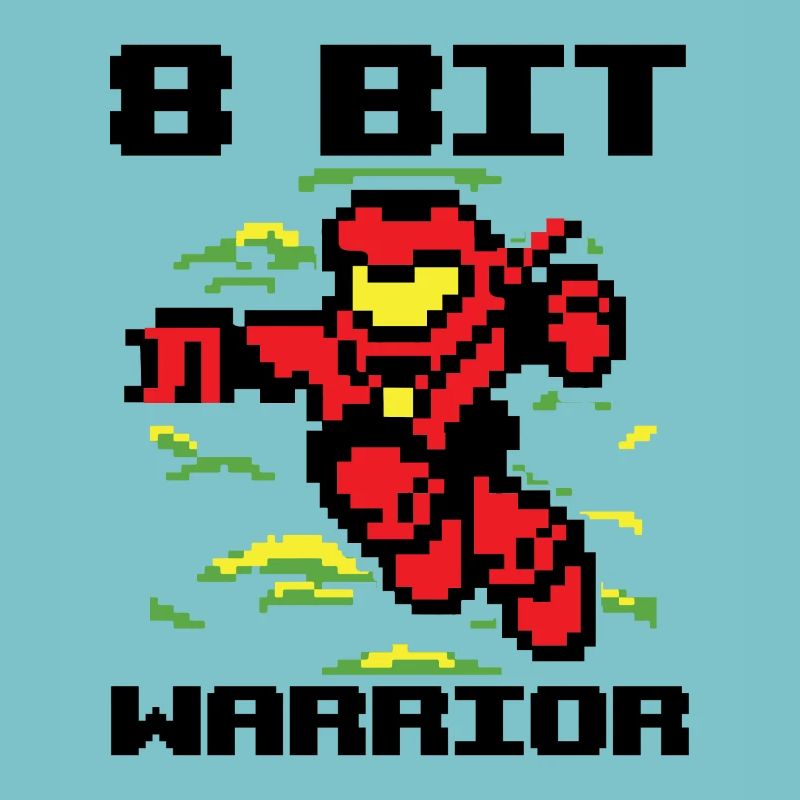 8 bits Warrior Pixel Jeu vidéo Cadeau de jeu