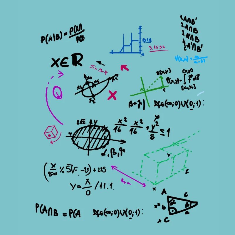 Math Complex Mathematical blackboard with formulas