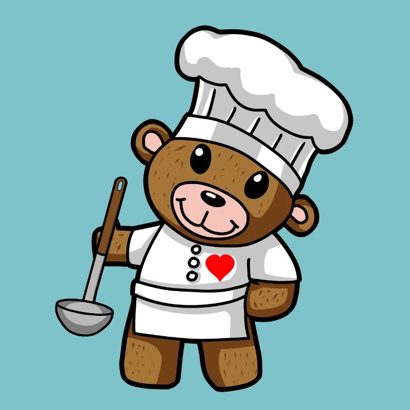 Teddy Bear Chef Chef Hat Trowel Soups Kitchen