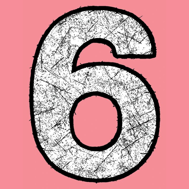 Six digits with scratch texture