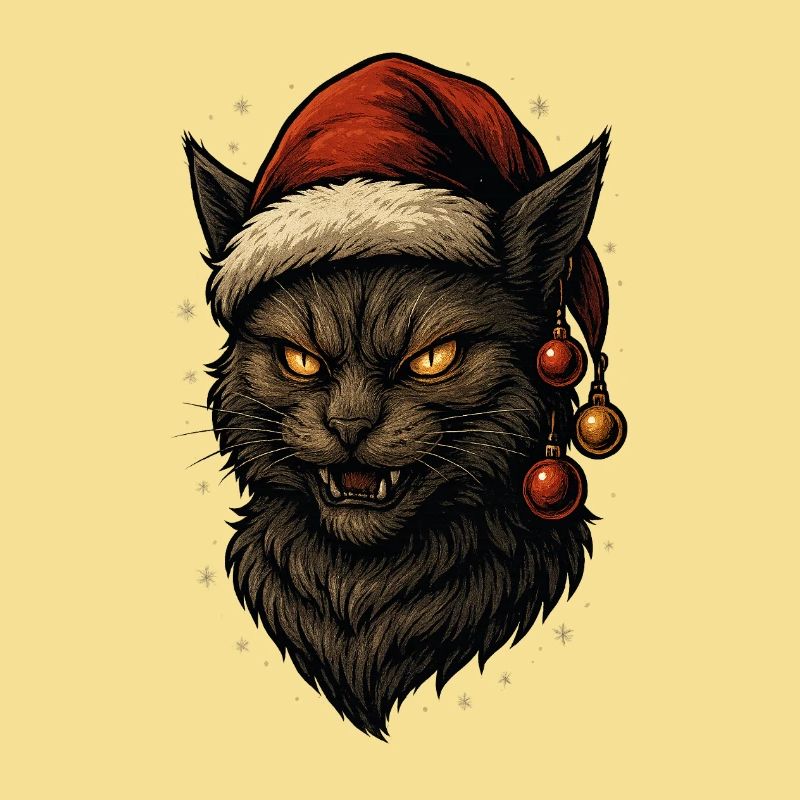 Schwarzer Weihnachtskater