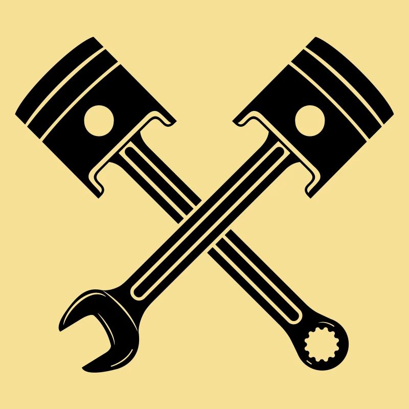 Engine piston key crossed